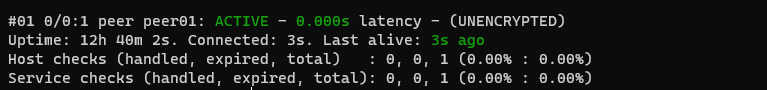 Peer 2 cluster status